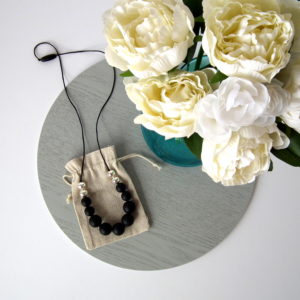 Bangalow Silicone Necklace - Black & Silver